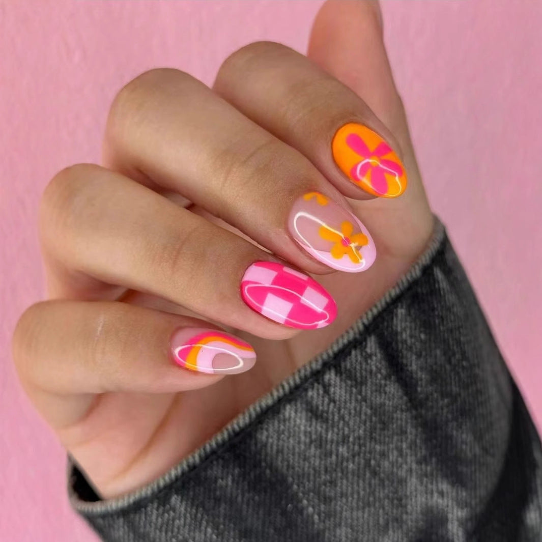Creative Art Nail Set with Vibrant Patterns Kalsten