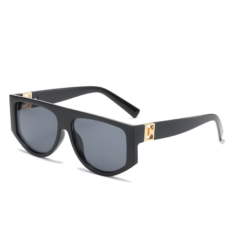 Oversized Shield Sunglasses with Metallic Accents Kalsten
