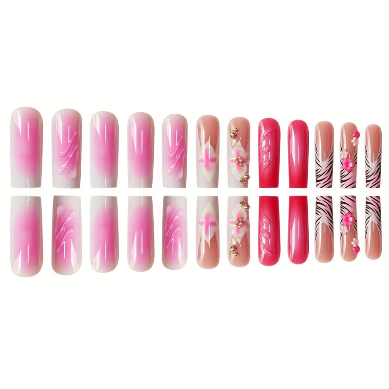 Decorative Floral Press-On Nail Extensions Kalsten