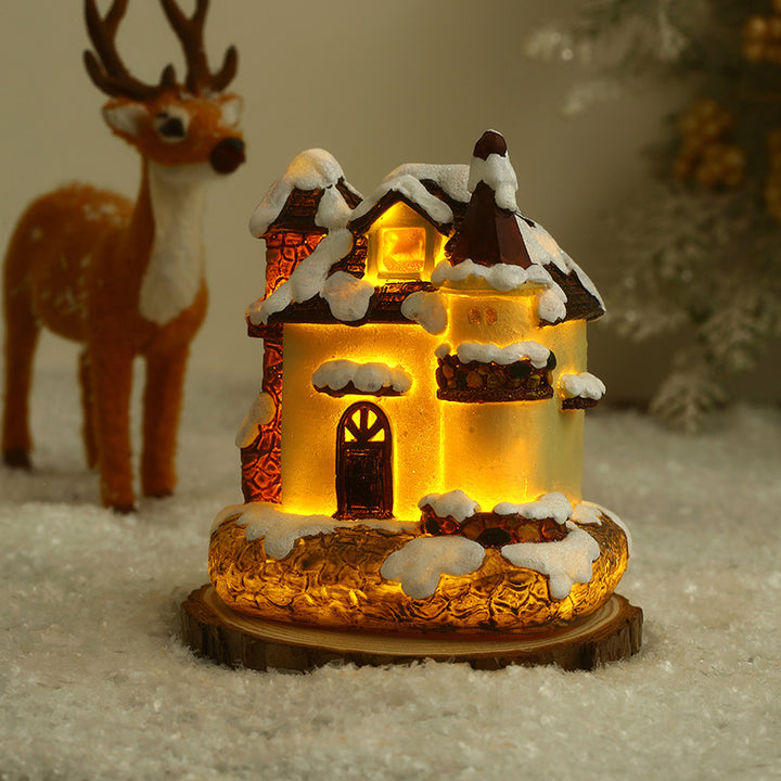 Illuminated Christmas village made of ceramic Kalsten