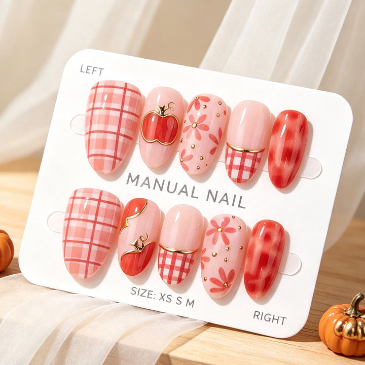 Artistic Fruit-Themed Press-On Nail Set