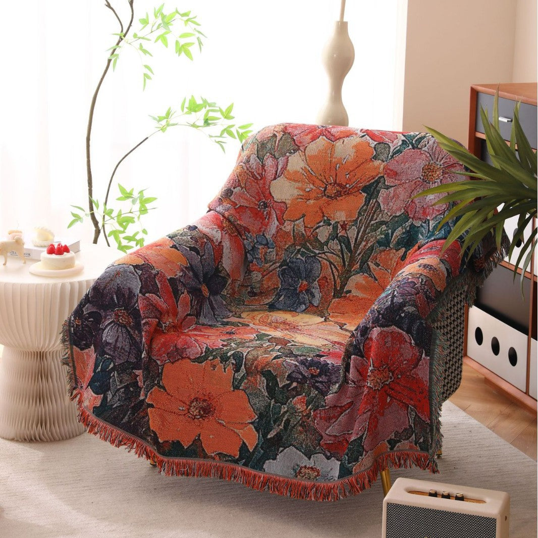 Floral Woven Throw Blanket