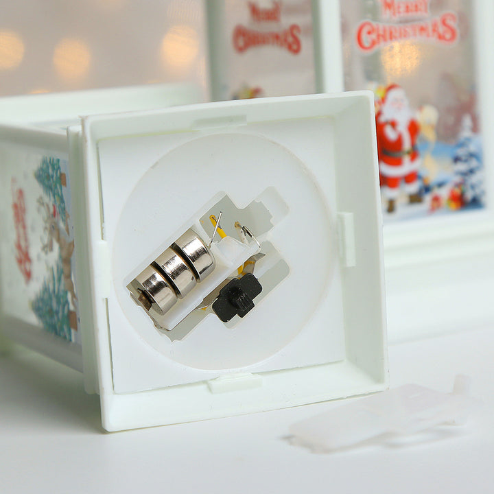Festive Christmas lantern with snowman motif