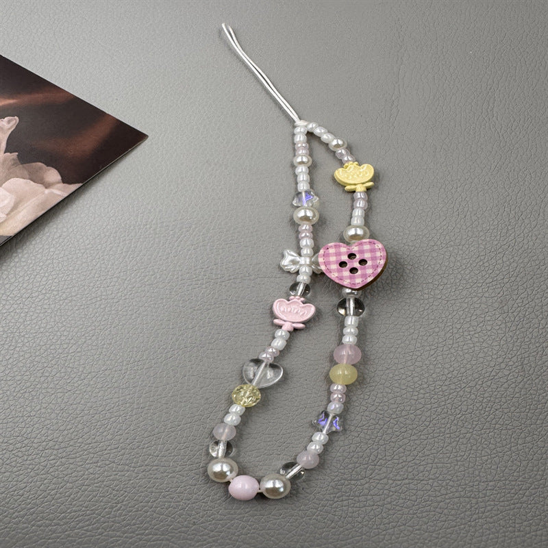 Decorative Beaded Charm Phone Lanyard Kalsten 1790135299