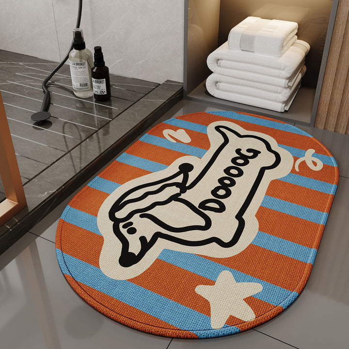 Adorable Dog-Themed Non-Slip Bath Mat