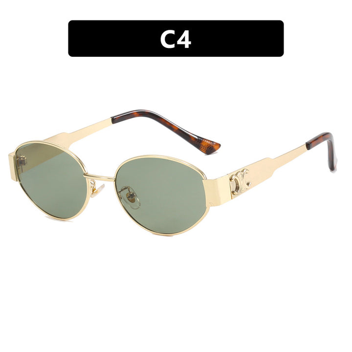 Ladies fashionable sunglasses in an elegant oval design with a sturdy metal frame Kalsten