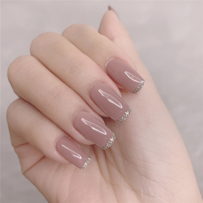 Glitter French Tip Press-On Nails Kalsten