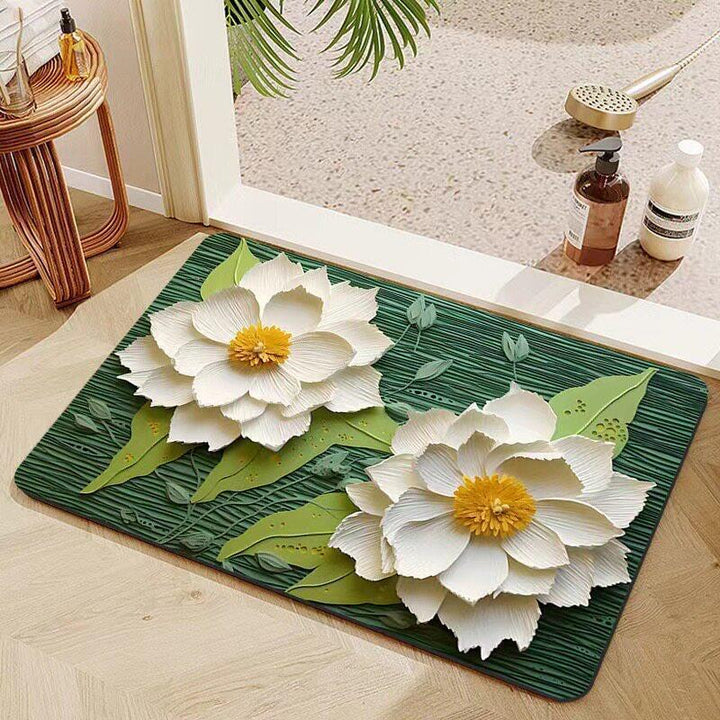 Elegant Floral Decorative Bath Mat