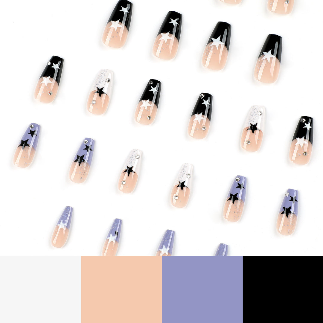 Artful Nail Extensions with Star Motif Kalsten
