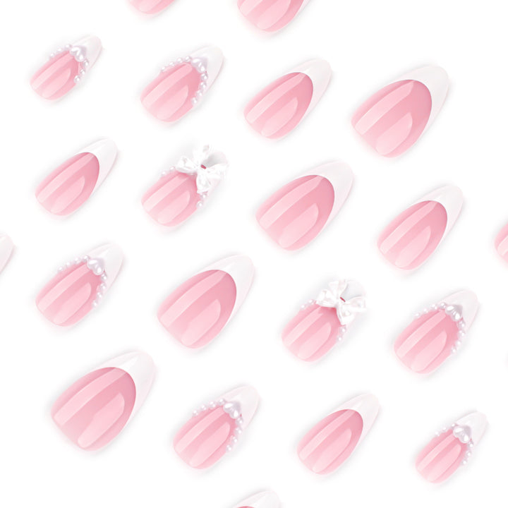 Artful Nail Extensions with Bead and Bow Designs Kalsten
