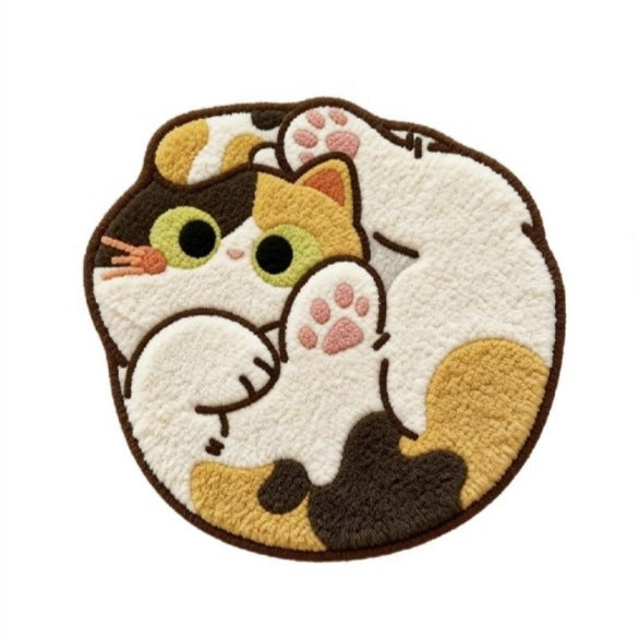 Cat-Themed Round Area Rug