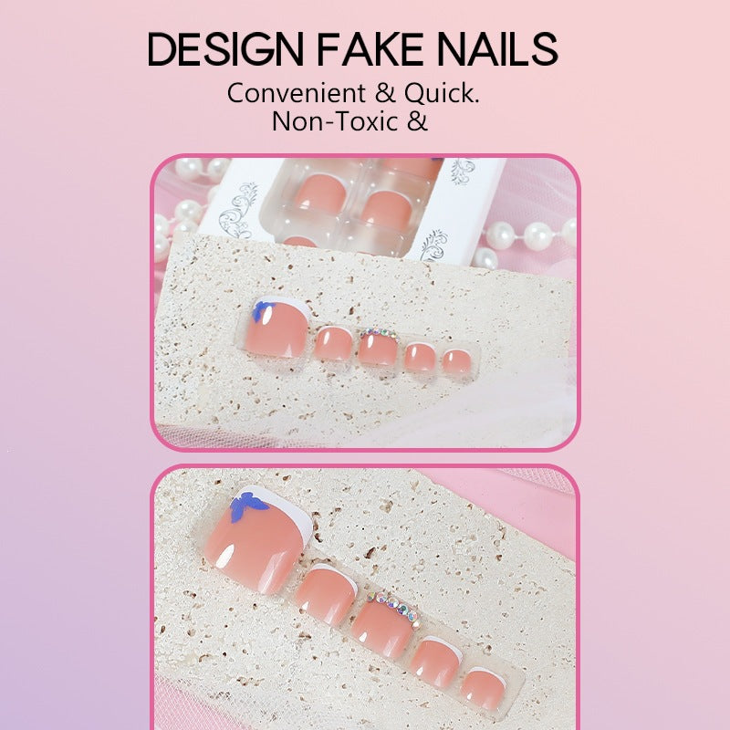 Artificial nail set for feet with elegant floral accents Kalsten