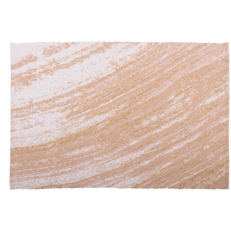 Flat-woven living room rug with marbled pattern and shimmering accent threads Kalsten