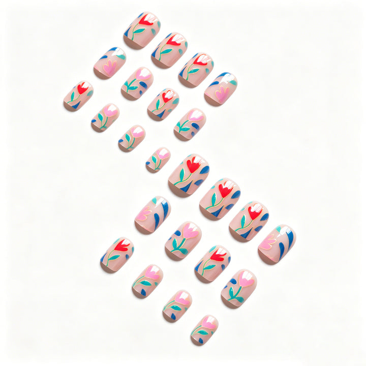 Artistic Floral Nail Design