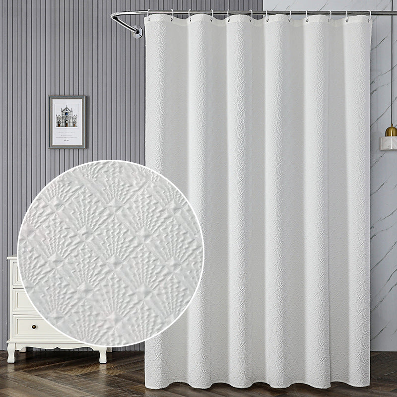 Textured Leaf Pattern Shower Curtain Kalsten