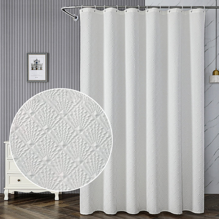 Textured Leaf Pattern Shower Curtain Kalsten