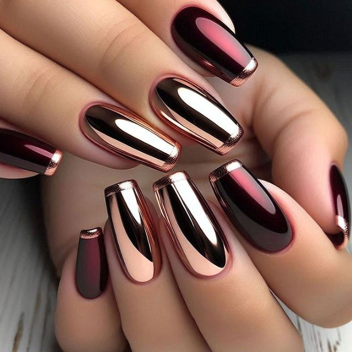 Shiny artificial nails in modern design Kalsten