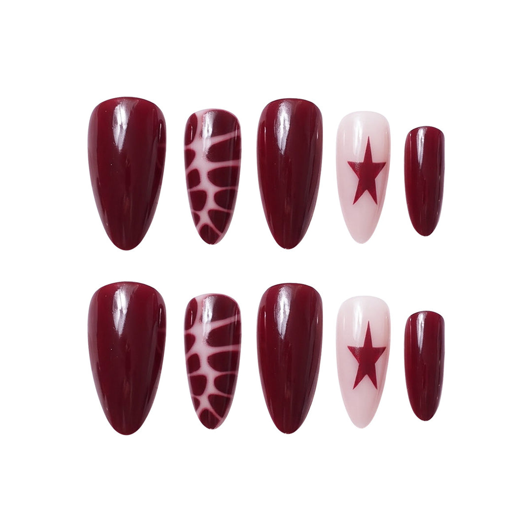 Artistic Stiletto Press-On Nail Design