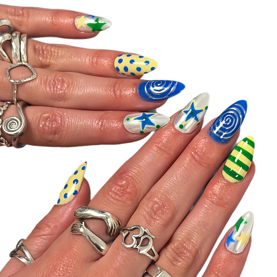 Artificial Nails in Creative Pattern Mix Kalsten