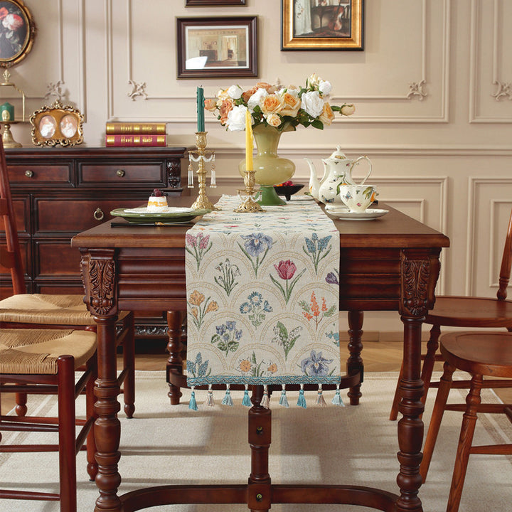 Floral Embroidered Table Runner