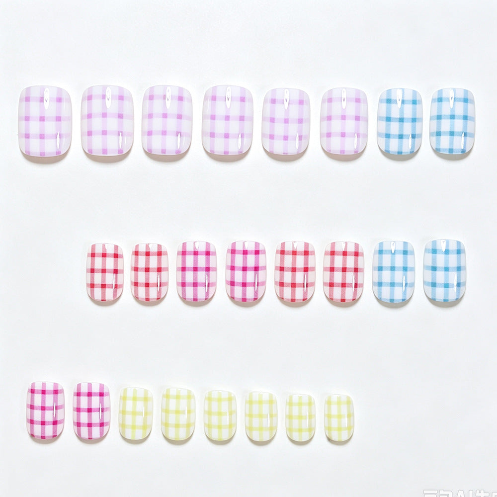 Gingham Pattern Nail Art Wraps Kalsten