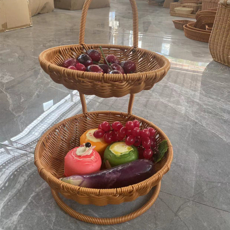 Multi-Tiered Wicker Fruit Display Kalsten