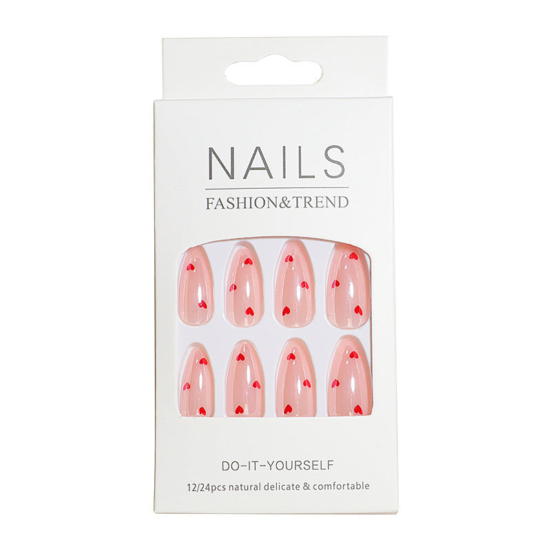 Heart-Printed Press-On Nail Set Kalsten