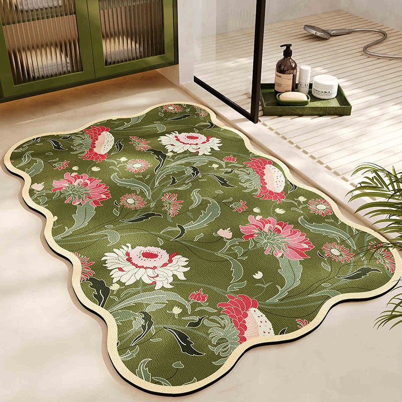 Floral Pattern Bath Mat Kalsten