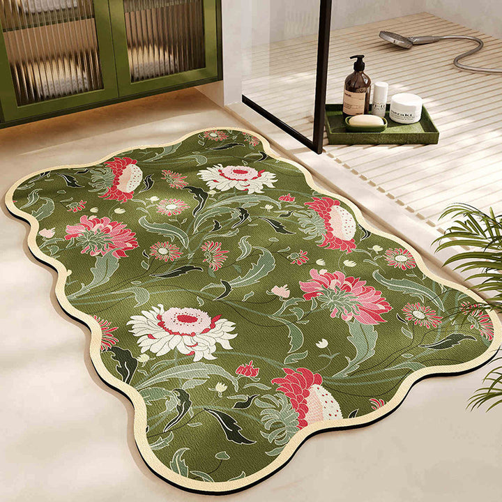 Floral Pattern Bath Mat Kalsten