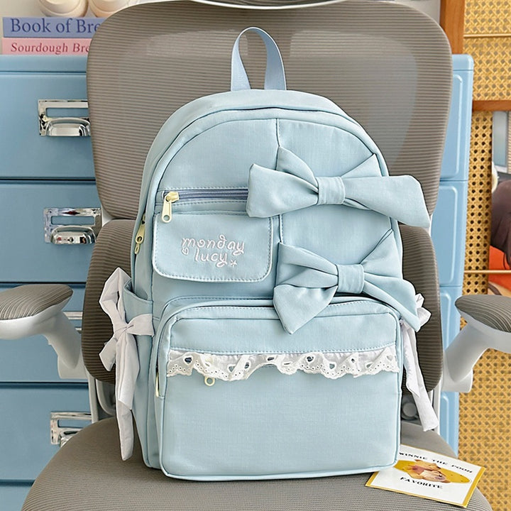 Decorative Bow-Embellished Backpack Kalsten