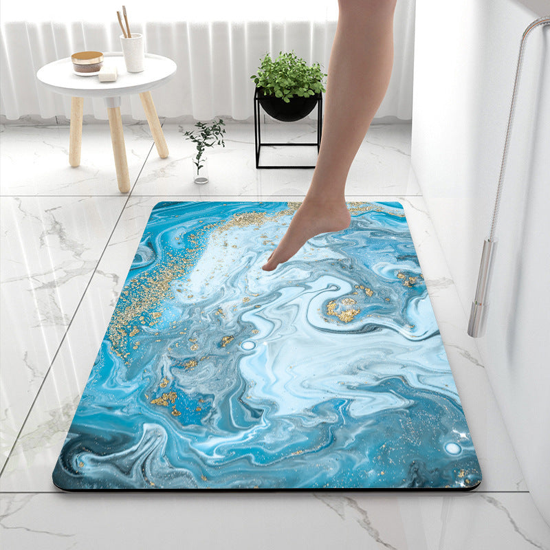 Non-Slip Marble Design Bath Mat