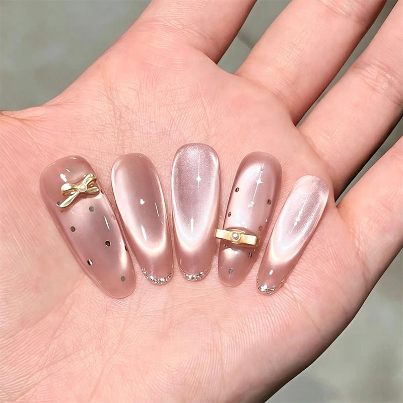Artificial nail set with sparkling glitter accents Kalsten