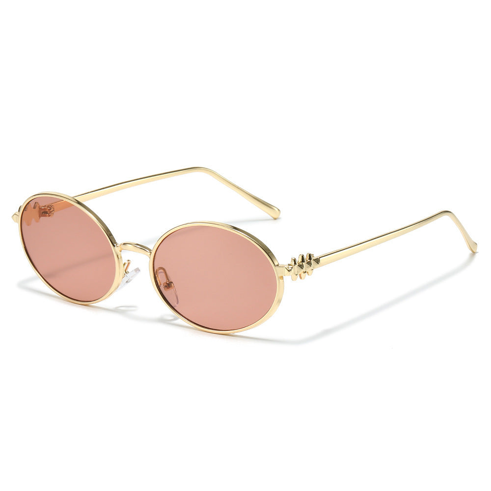 Chic Oval Frame Sunglasses with Decorative Accents Kalsten