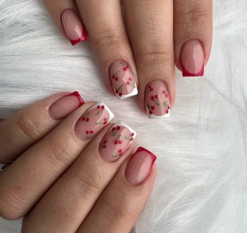 Floral French Tip Nail Art Kalsten 1789914984