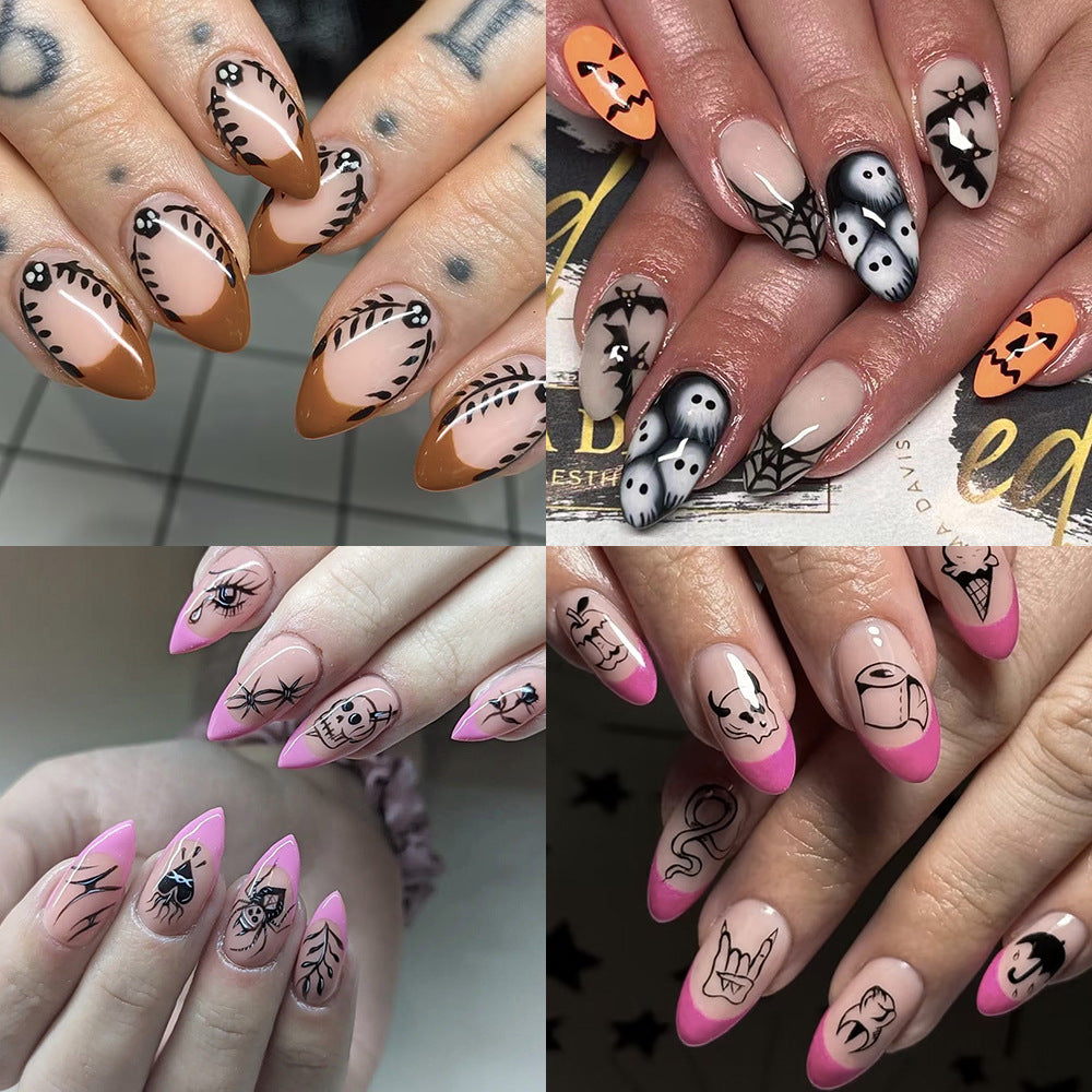 Artistic Halloween-Inspired Press-On Nail Set Kalsten