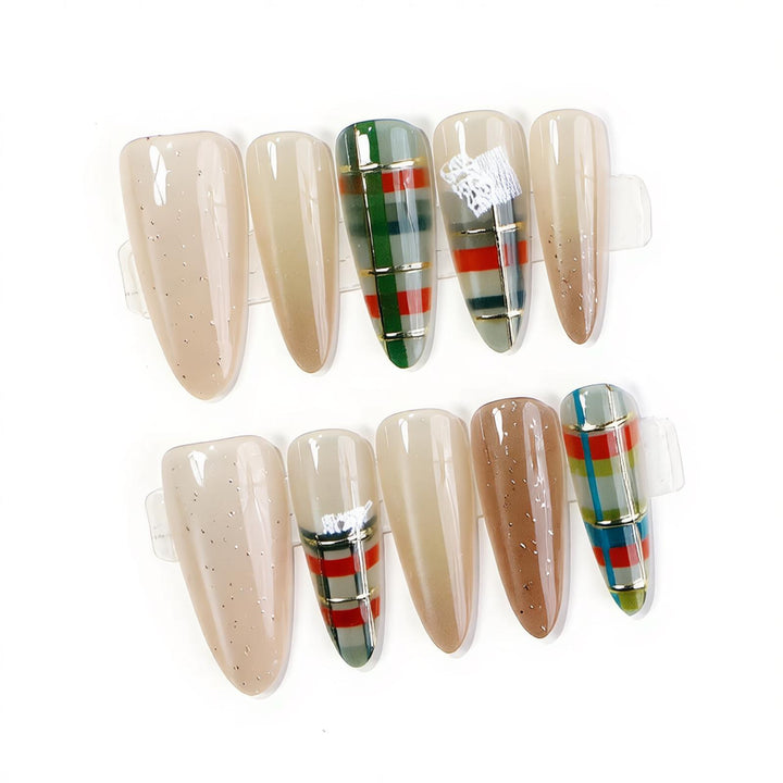 Modern Geometric Press-On Nail Set Kalsten