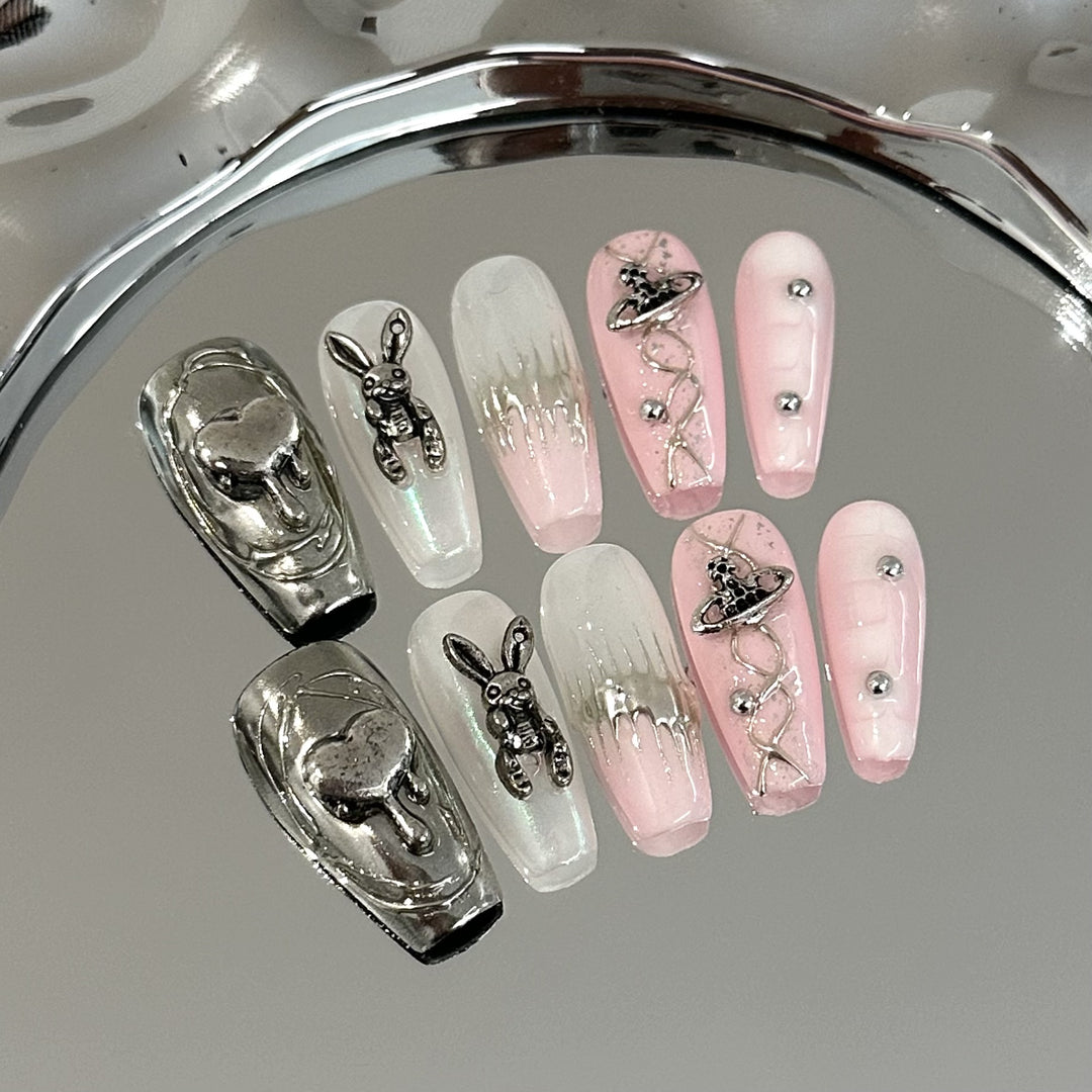Decorative Fantasy-Themed Press-On Nail Art