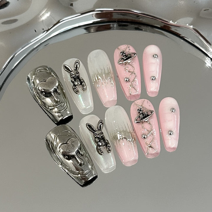 Decorative Fantasy-Themed Press-On Nail Art