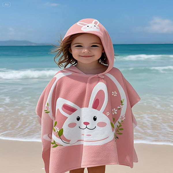 Kids' Fun Dinosaur-Themed Hooded Towel Poncho Kalsten
