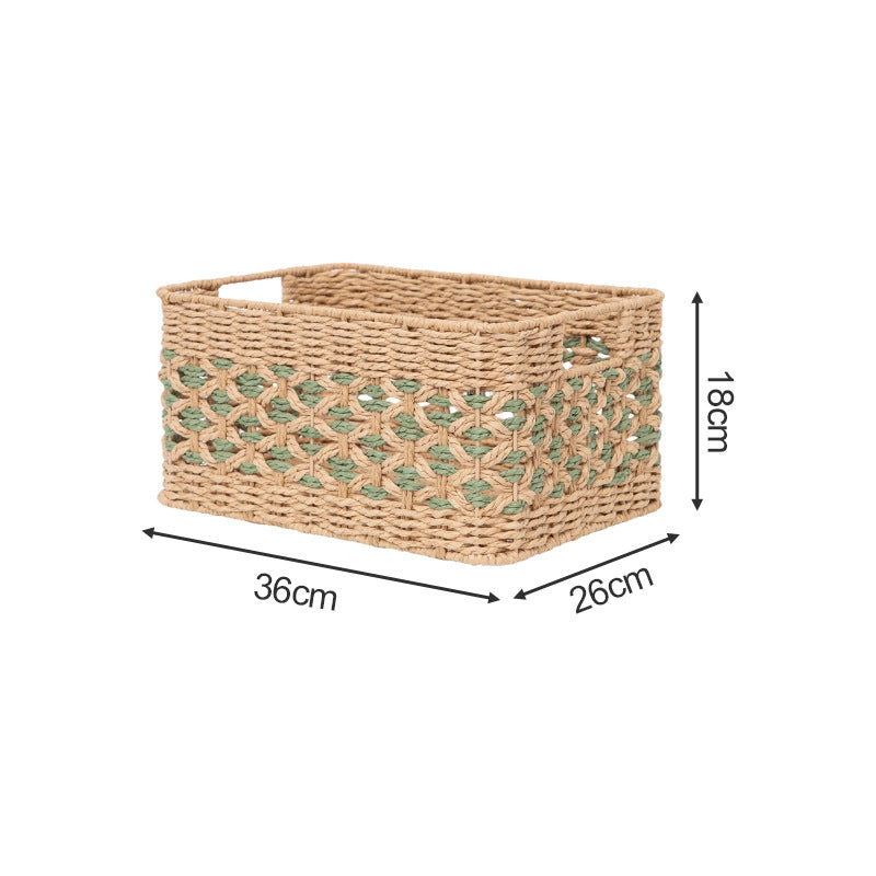 Handcrafted storage basket made of braided natural material