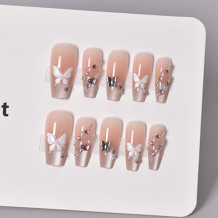 Glamorous Heart-Themed Press-On Nail Set Kalsten
