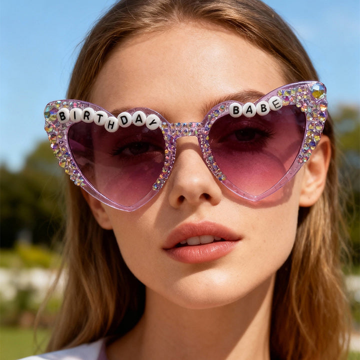 Birthday-Themed Heart-Shaped Sunglasses Kalsten