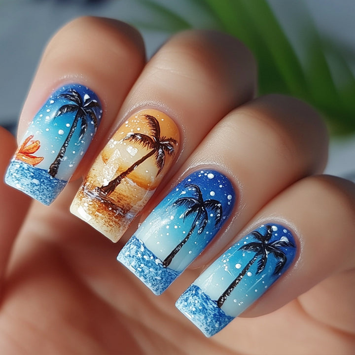 Creative nail art with palm motif Kalsten