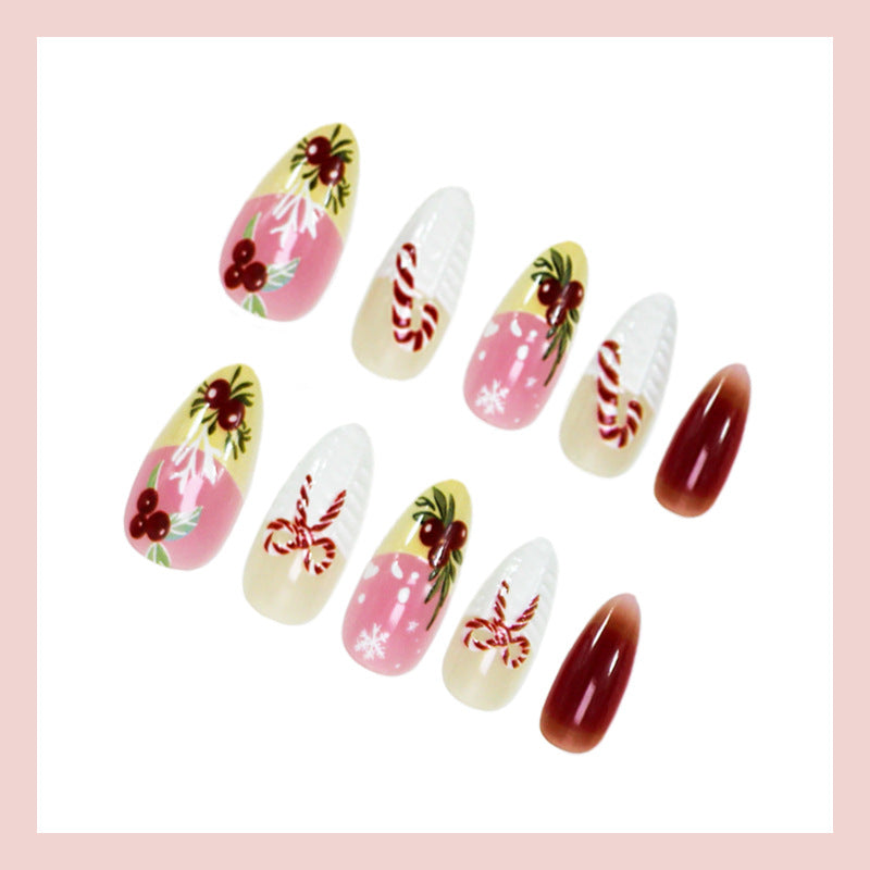 Artificial nail set with winter and festive designs Kalsten