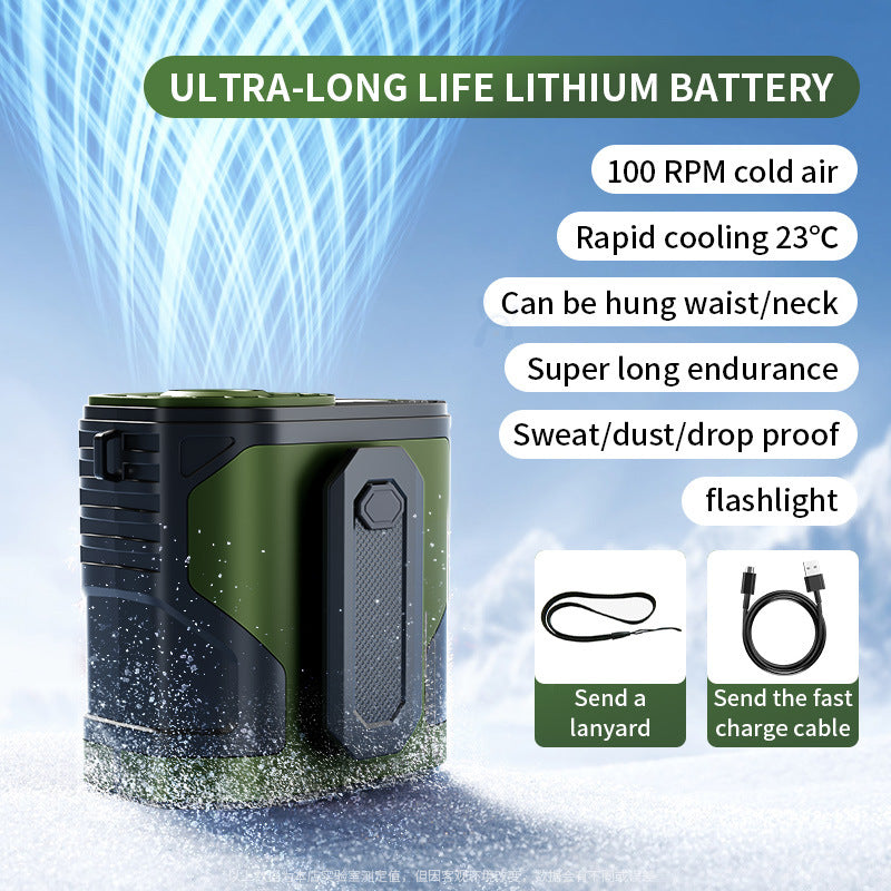 Unisex nan portable wearable rechargeable personal cooling fan with integrated flashlight and long-life lithium battery Kalsten