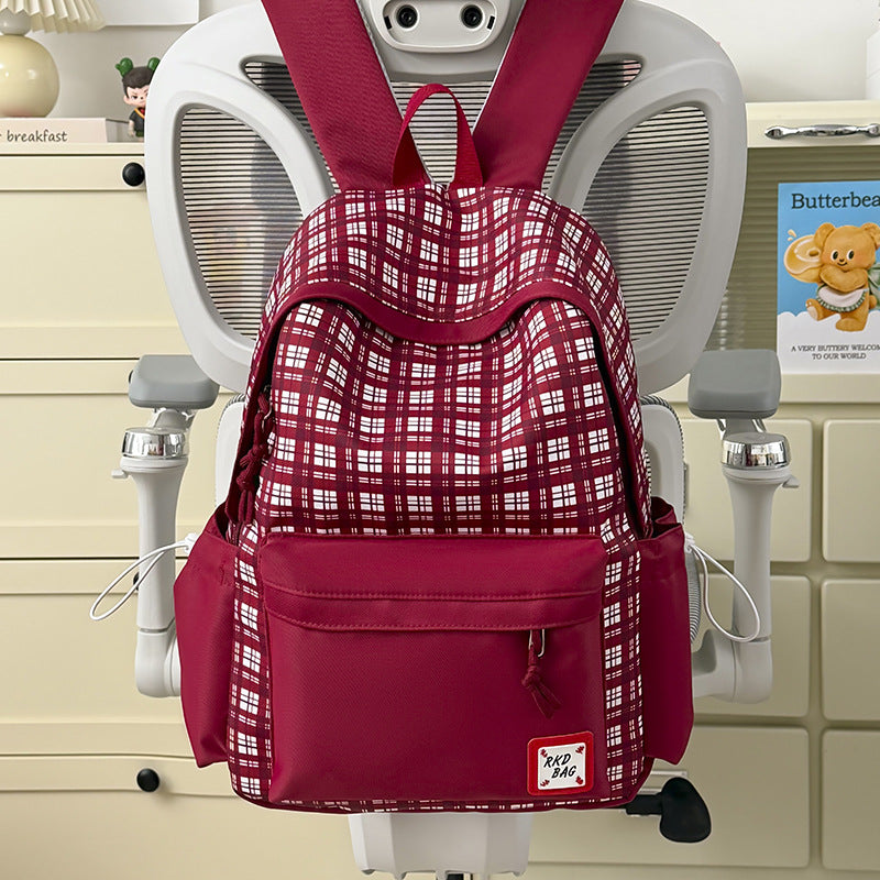 Checked Patterned Backpack Kalsten