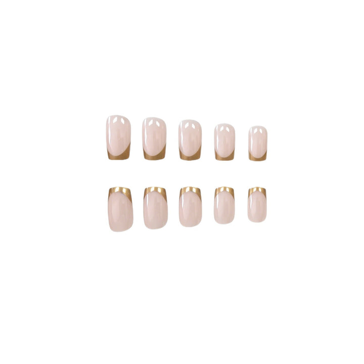 Elegant Gold-Trimmed Acrylic Nail Enhancements Kalsten