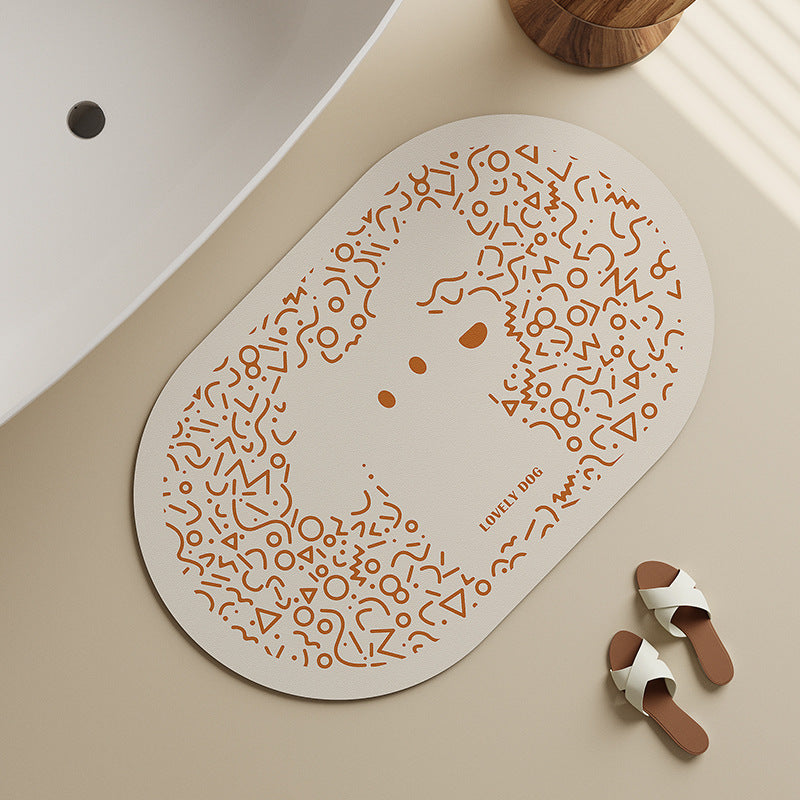 Decorative Dog-Themed Bath Mat Kalsten