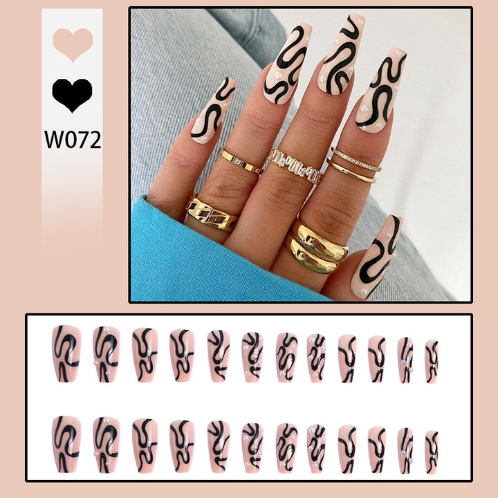 Artificial nails with creative lines design Kalsten