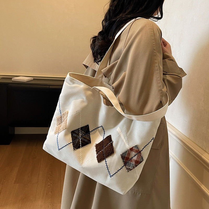 Decorative Patterned Canvas Tote Bag Kalsten